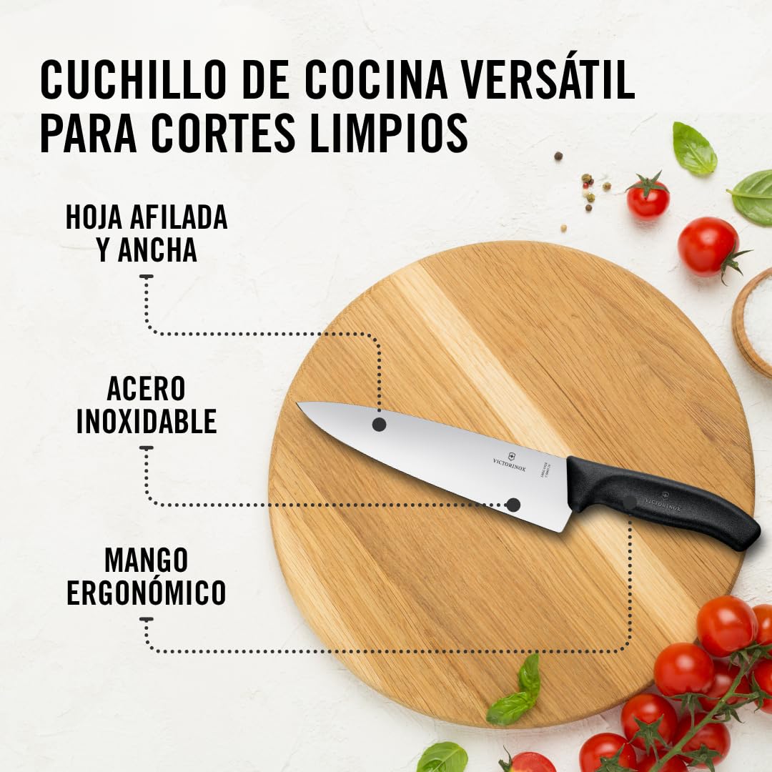 Victorinox 6.8063.20B Swiss Classic - Cuchillo para tallar (20 cm), color negro