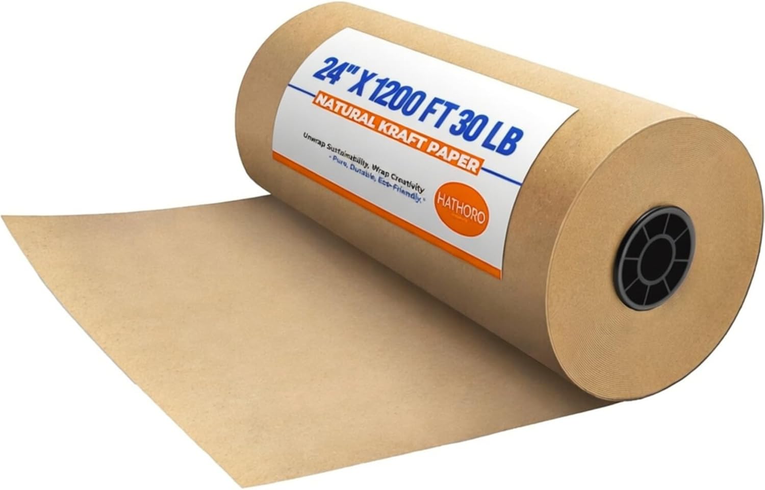 (24" x 1200 feet) Natural Kraft Paper | Large Recycled Brown Kraft Packing Paper Roll for Packaging, Shipping, Void Filling, and Kids' Art Projects