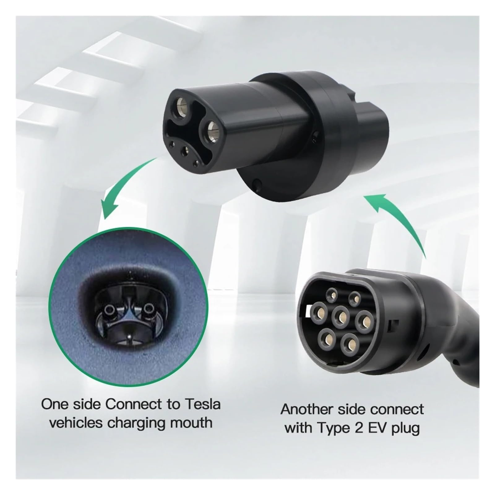 Type 2 Naar Tesla Laadadapter – 32A, 220V, Geschikt Voor Model 3/Y/S/X, Draagbare Typ2 EV-adapter