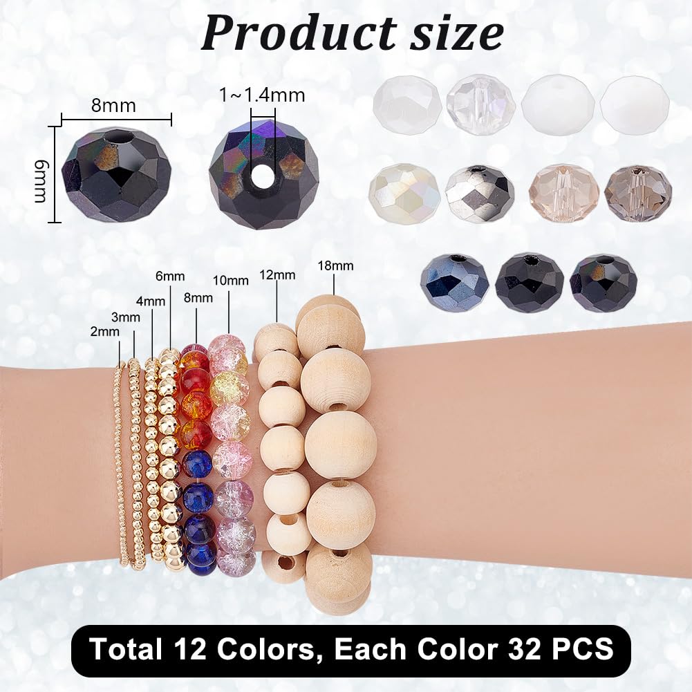 Amazon.com: PH PandaHall 384pcs 12 Colors 8mm Faceted Glass Round