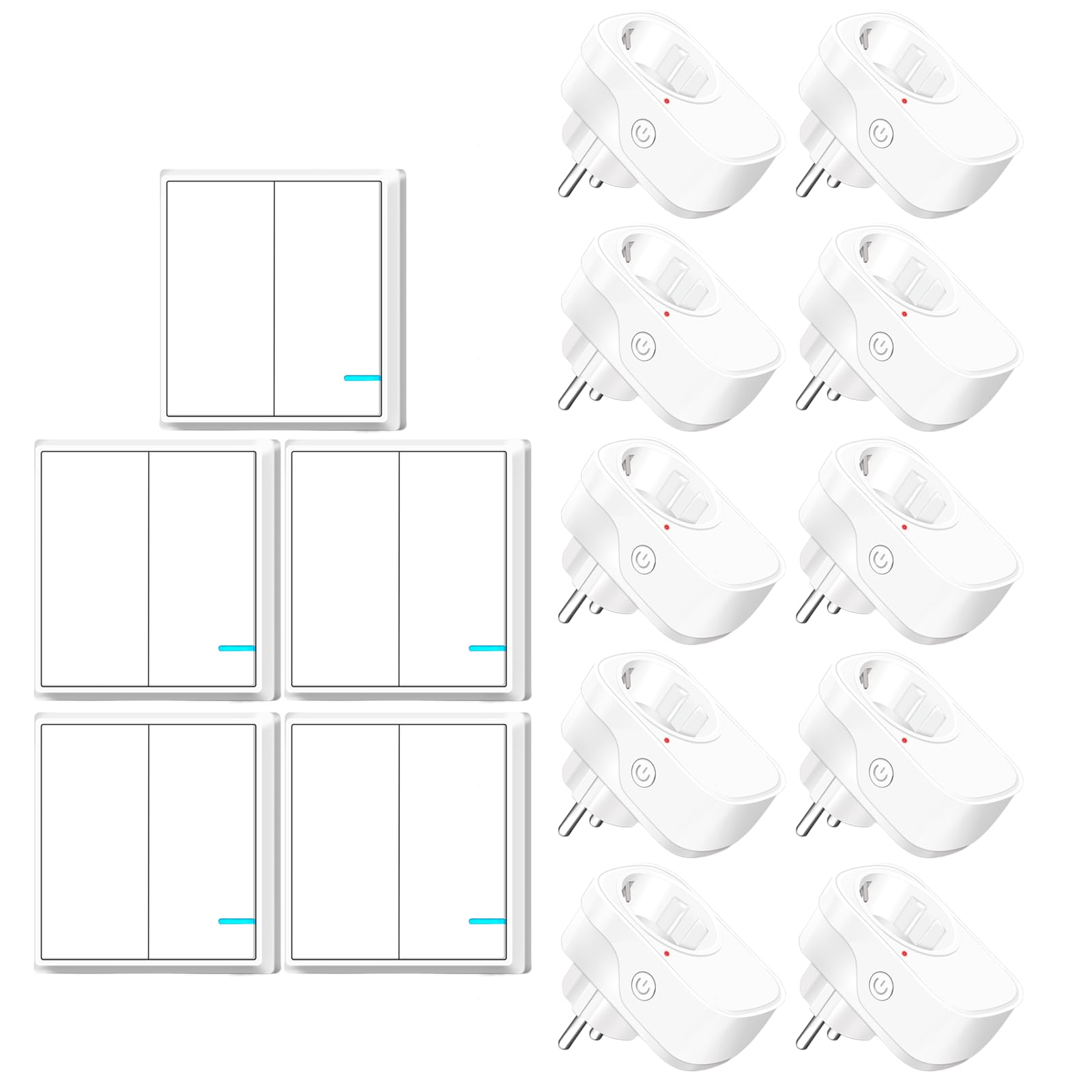 Drahtlose Fernbedienungssteckdose,NineLeaf 10 Stecker und 5 Schalter,100 m Reichweite,15A/1500W für Lampen,Ventilatoren,Kaffeemaschinen,keine Verkabelung für Familienwohnungen erforderlich