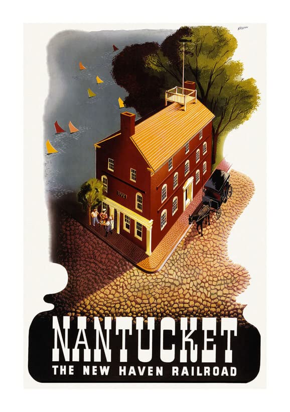 Affiche encadrée Nantucket New Haven Railroad grand format semi-brillant prête à suspendre