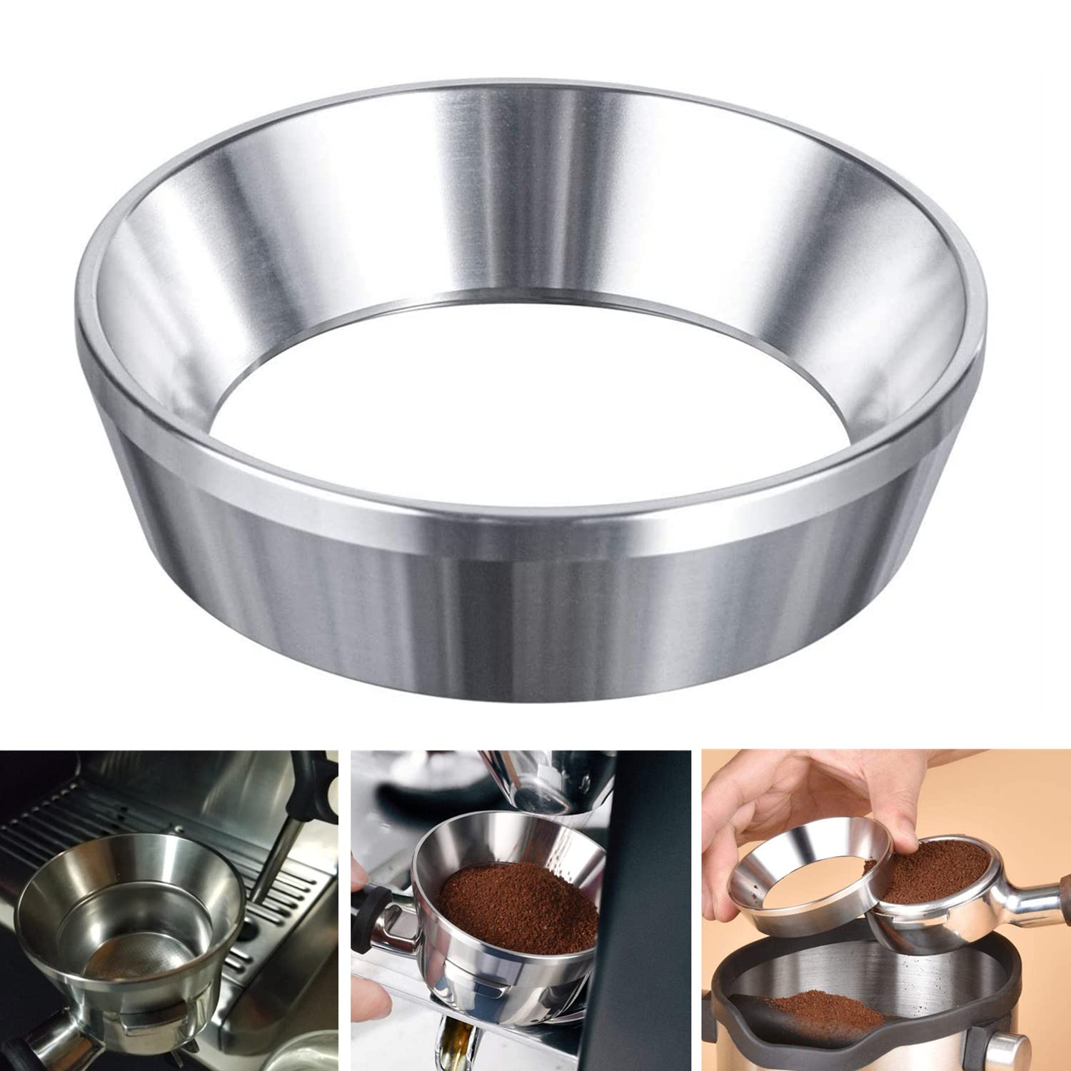 Evaty 54mm Espresso Dosing Funnel Stainless Steel Coffee Dosing Ring for Breville Portafilter (54mm)