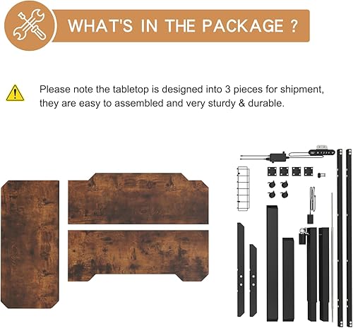 Miniatura 7 de Barhoss Escritorio de pie de altura ajustable, 59 x 40 pulgadas, mesa de escritorio de pie para oficina en casa, escritorio de computadora de