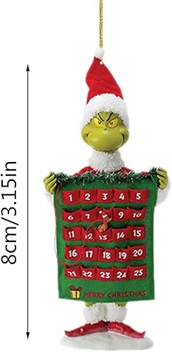 Miniatura 8 de Adorno colgante clásico de dibujos animados de invernadero, colgante de acrílico de robo, divertido adorno colgante de árbol de Navidad para el