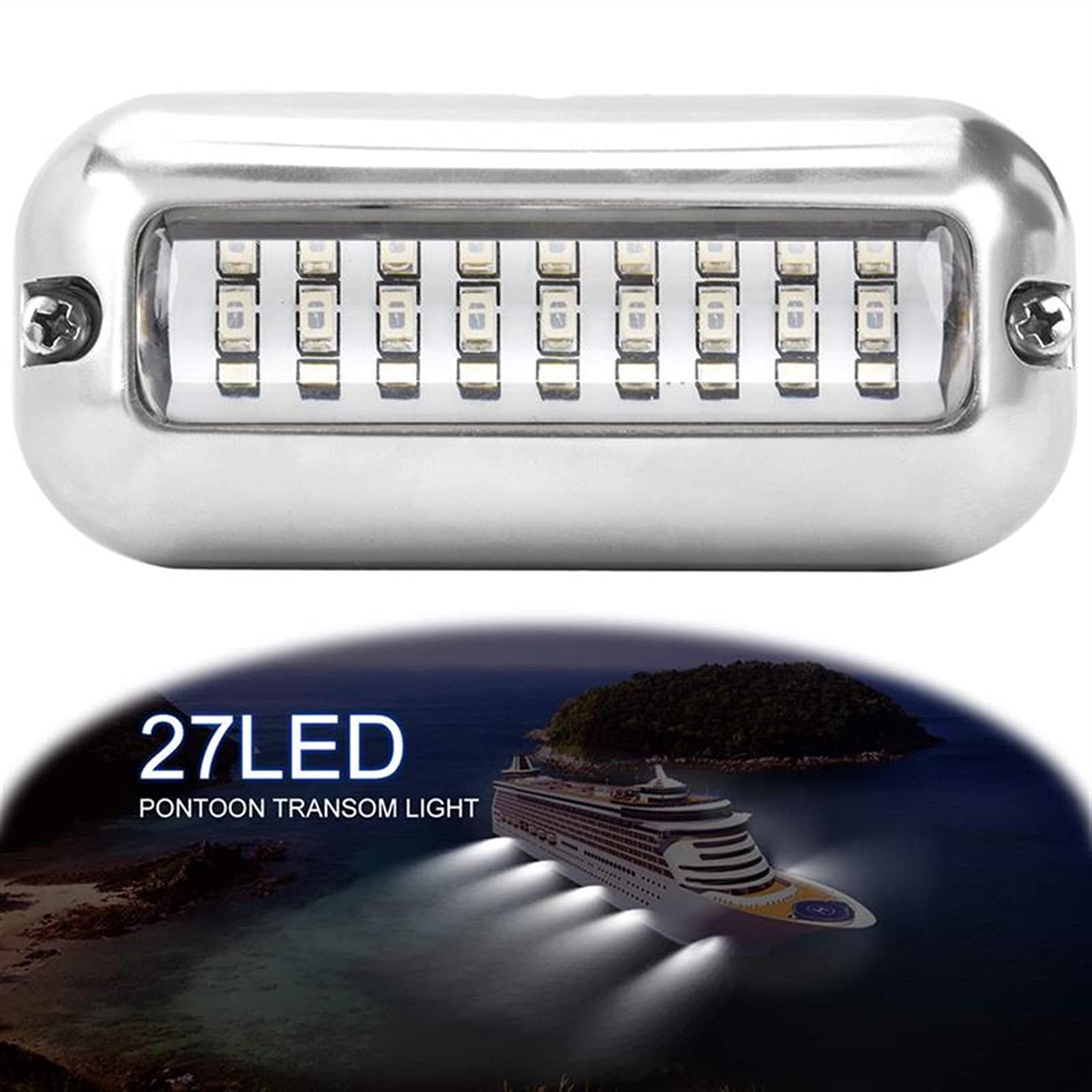 2. 7 ° 12V. PONTOOM TRACCUPA DELLA BARCA SUBACQUA PONTOON BARCHE ACCESSORI ACCIAIO INOSSIDABILE IN IN IN MARINE IP68 Per la navigazione e la pesca(White)