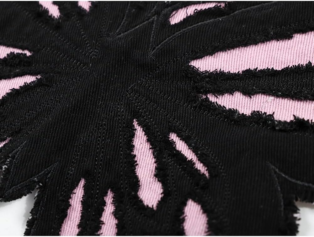 Women's Y2k Denim Butterfly Halter Crop Top Sexy Lace Up Backless Camisole Jean Tube Vest Top Rave Outfits - Image 5