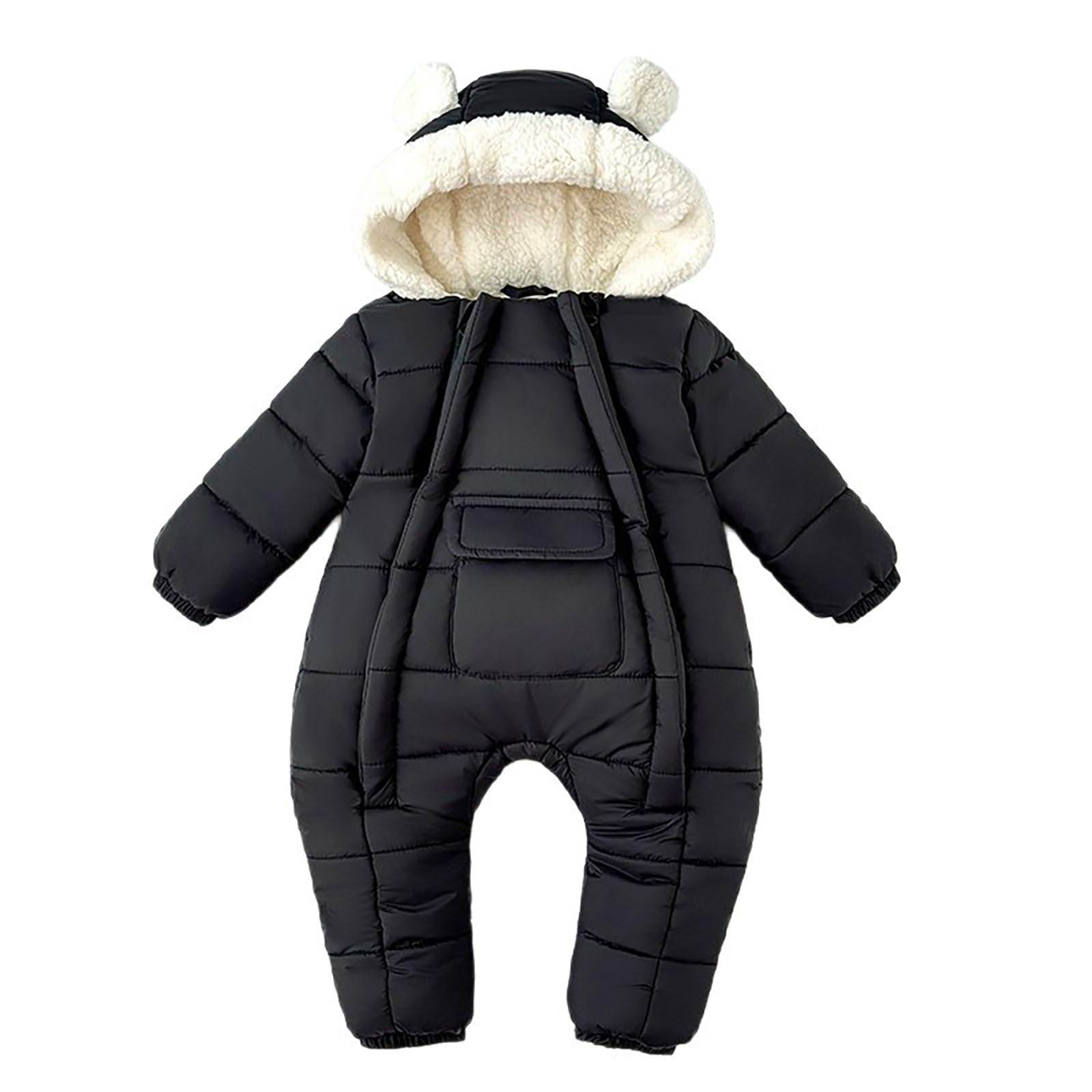 Generisch Combinaison de neige d'hiver pour fille avec moufles intégrées, bottes, double fermeture éclair, combinaison de neige chaude, vêtements pour bébé