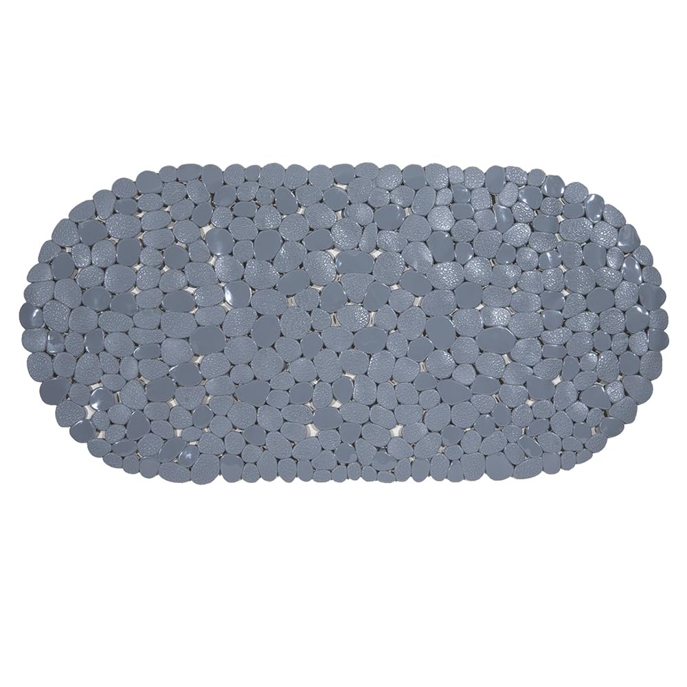 Premium Bath Mat, Anti-Mould, Comfort – PVC, Machine Washable – BPA, Latex/Phthalate Free (Pebble Grey)