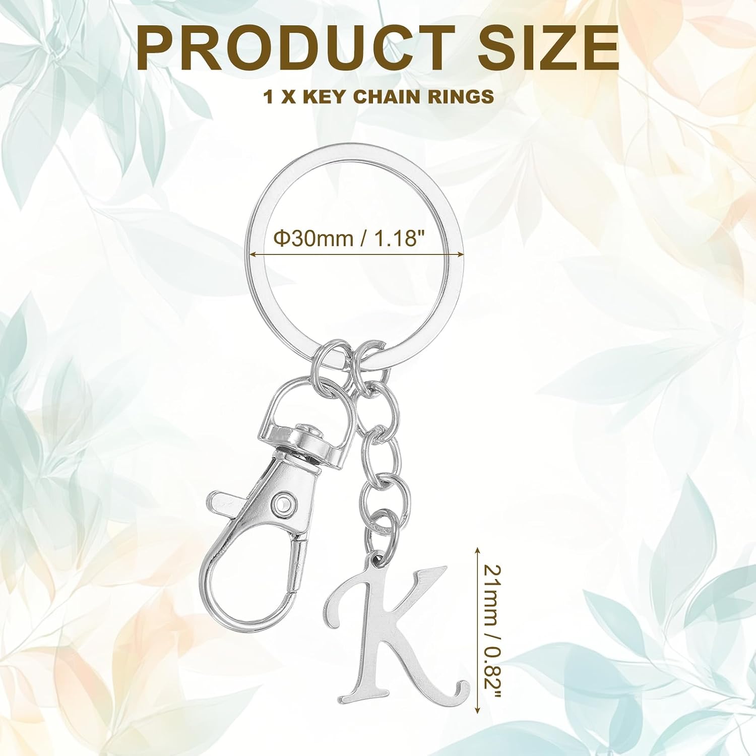 PATIKIL Initial Letter Keychain, Key Chain DIY Pendant Key Ring Bags Backpacks Decor for Men Women Party Gifts Favors image 2