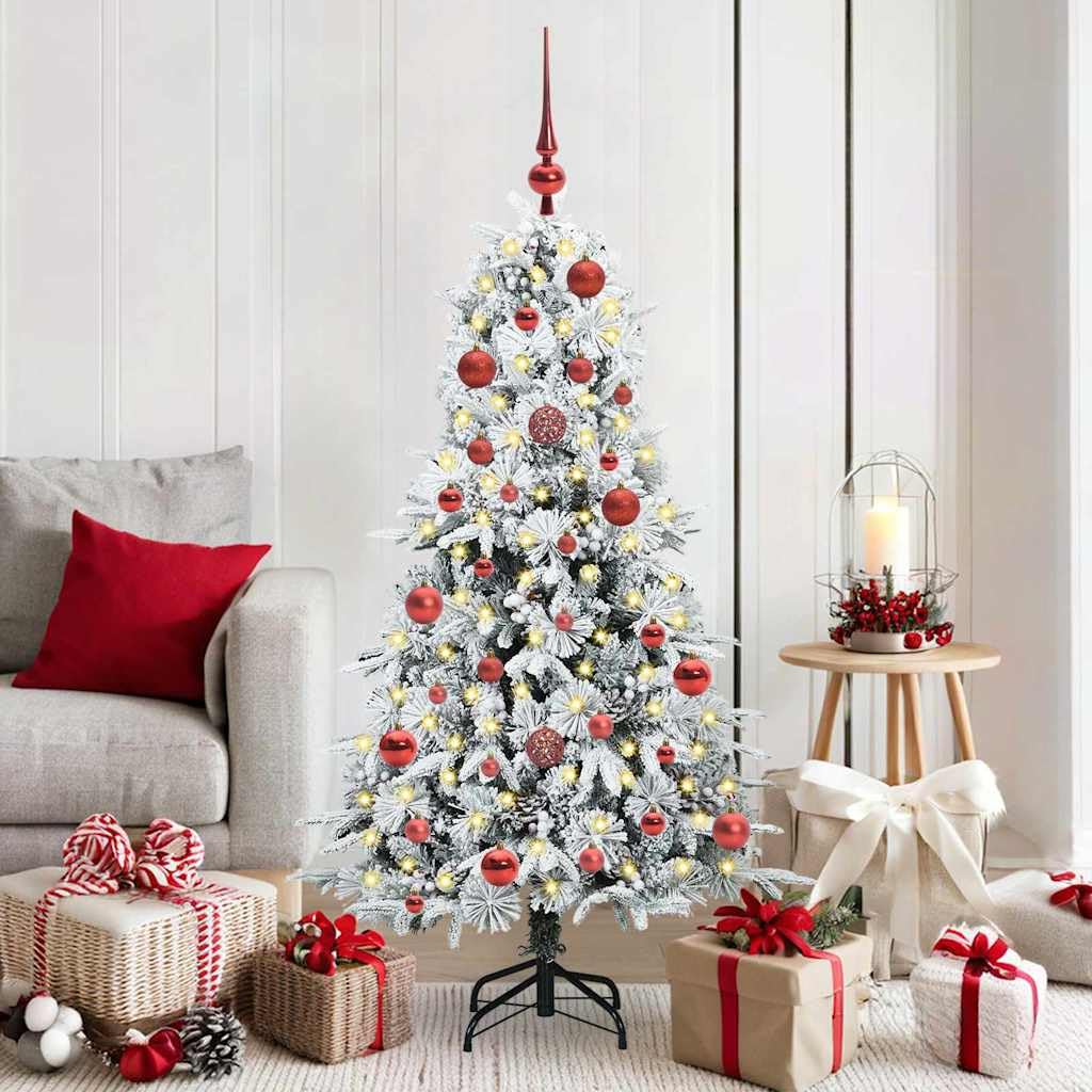 Árbol de Navidad artificial 150 cm con luces LED integradas para hogar y jardín