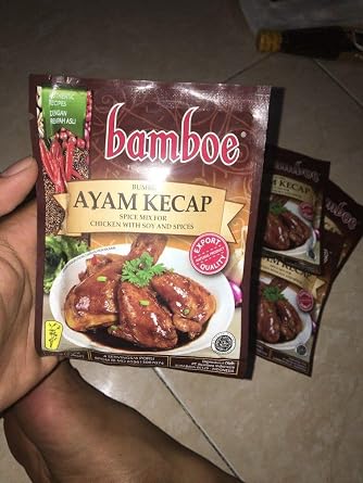 Bamboe Bumbu Ayam Kecap Chicken Spice Mix with Soy and Spices, 70 Gram (Pack of 9)
