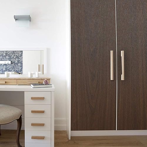 Miniatura 4 de PoetryHome Papel de pared de grano de madera de nogal oscuro, revestimiento autoadhesivo para estantes, gabinetes de cocina, baño, mesa, encimera,