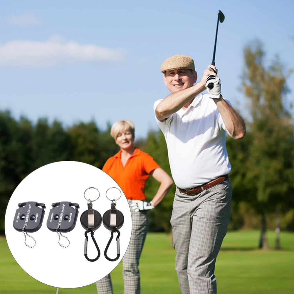Contador de Golf con 2 Llaveros Retráctiles, Indicador de Puntuación de Golf