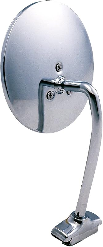 Espelho retrovisor externo redondo K Source com fixação por abraçadeira, cromado – 1 unidade