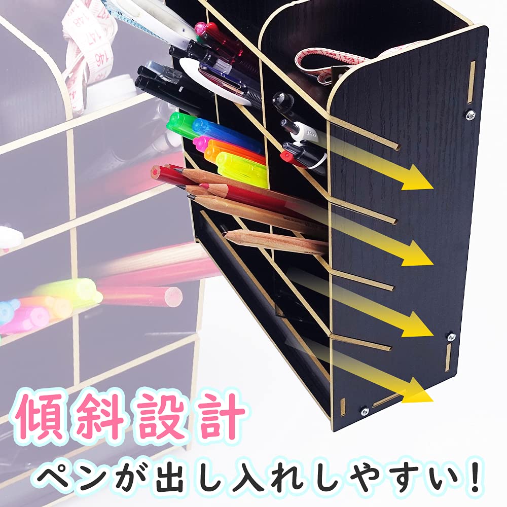 Amazon.co.jp: イラストレーター御用達 卓上ペン立て 木製コンパクト