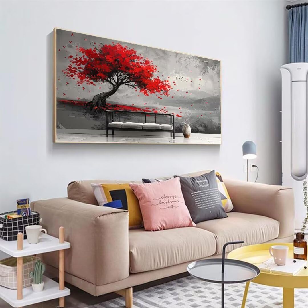 2 Pezzi Albero Pittura Diamante, 5D Diamond Painting paesaggio, 40x90cm Diamond Painting Grandi Dimensioni, Strass Ricamo a Punto Croce Kit Diamond Painting per Decorazioni Natalizie Casa e Regalo Q-5