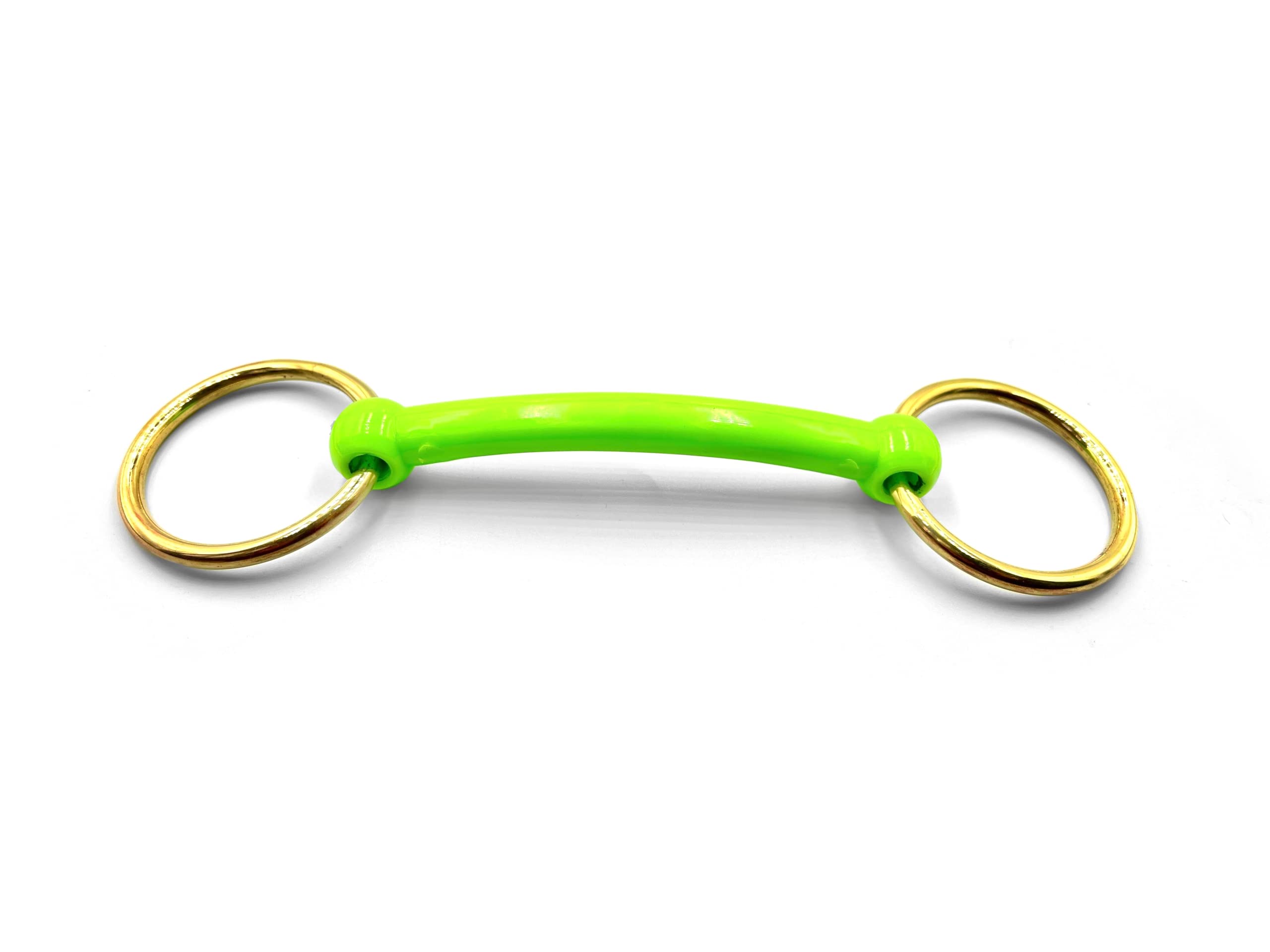 2" Loose Ring Durable Rubber Horse Pony Bit Snaffle COB Bradoon Mullen Green Bit (5.5")