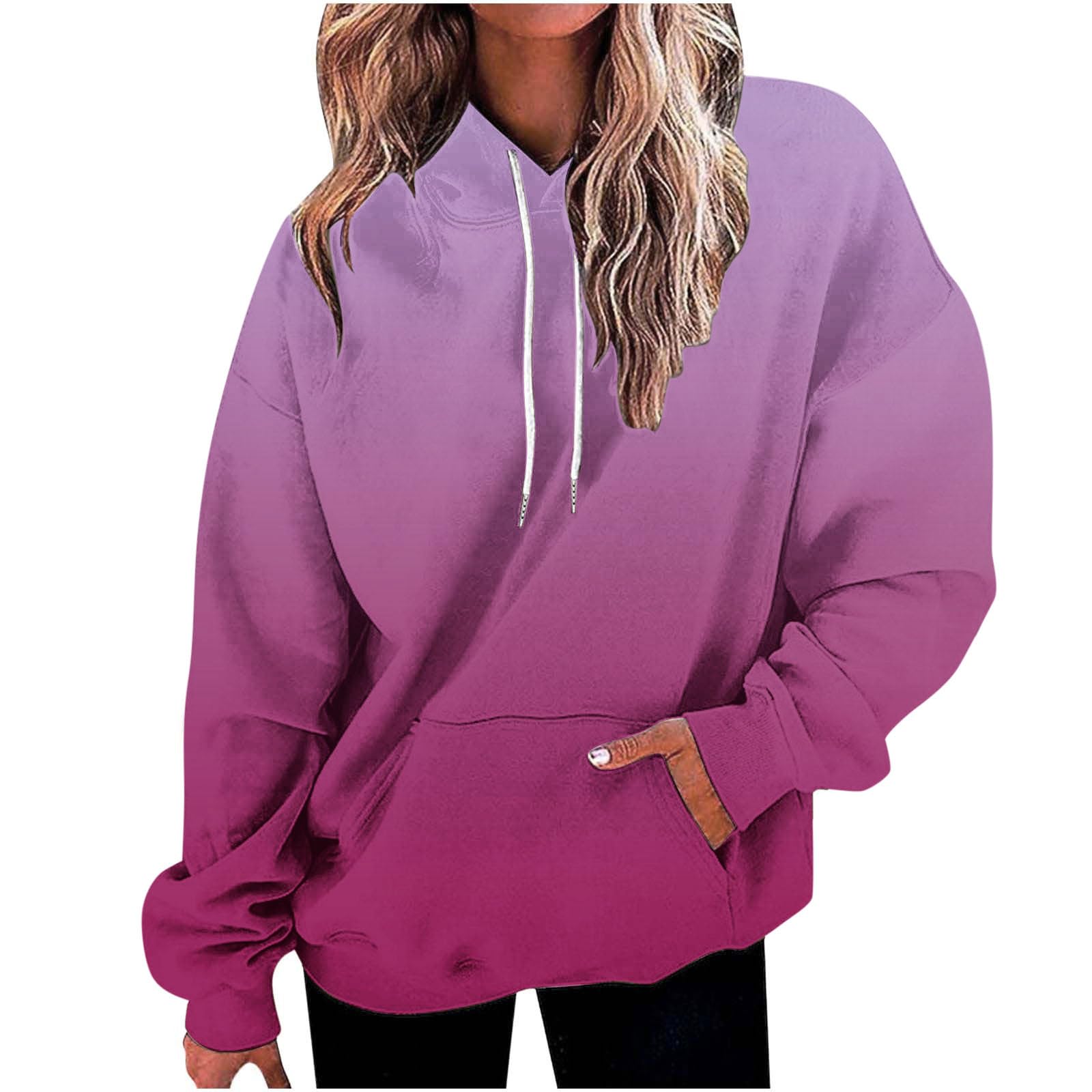 Women's Winter Gradient Printed Plush Casual Long Sleeved Hooded Sweater camo sweatshirt for women