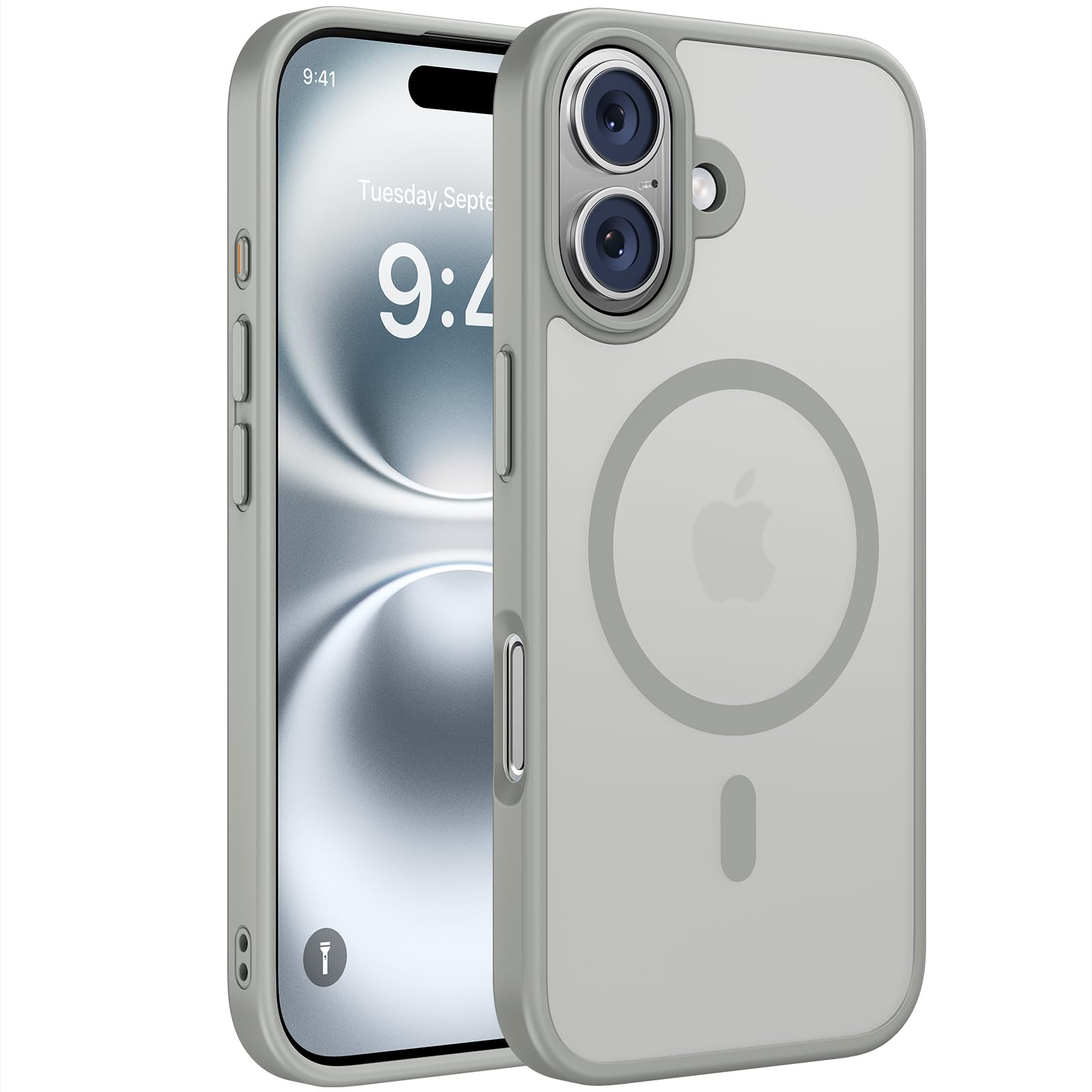 Miracase Magnetic Series for iPhone 16 Case [Compatible with MagSafe] Military-Grade Protection, Anti-Fingerprint, Slim Phone Case for iPhone 16 6.1 inch - Grey