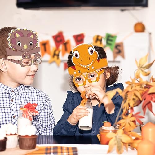 Yxnclb 24Pcs Dinosaur Party Hats Crown,Dinosaur Headband,Adjustable Dinosaur Paper Hats,Dinosaur Paper Eyeglasses With Paper Birthday Party Crowns For Kids Birthday Party Decoration Supplies #TOP4