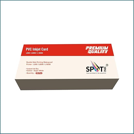 SPOTINK Super White Plain PVC Id Card Compatible for Epson Inkjet Printers Pack of 230 Cards