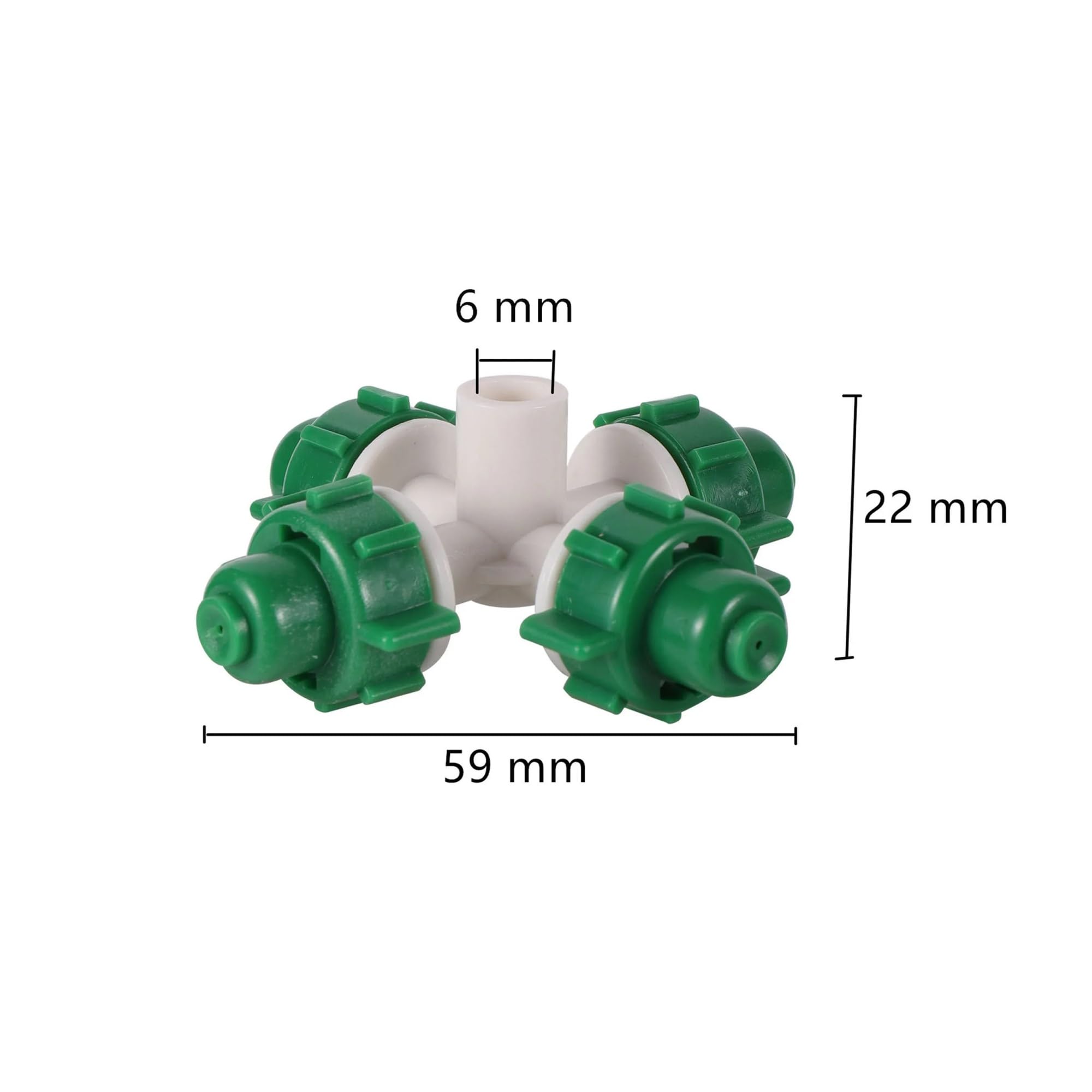Zraszacz krzyżowy 6 mm interfejs zraszacz do podlewania szklarni nawadnianie narzędzia i sprzęt ogrodniczy Atomizer 50 szt. Lucky