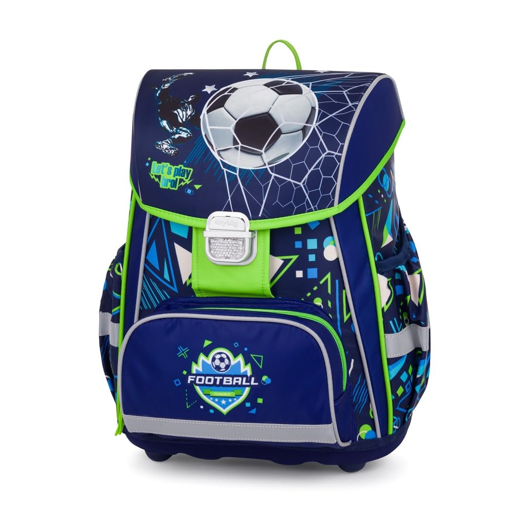 Fussball Football Ball Fußball 8 Teile Set SCHULRANZEN Tornister Ranzen mit Sticker-von-Kids4shop TASCHE