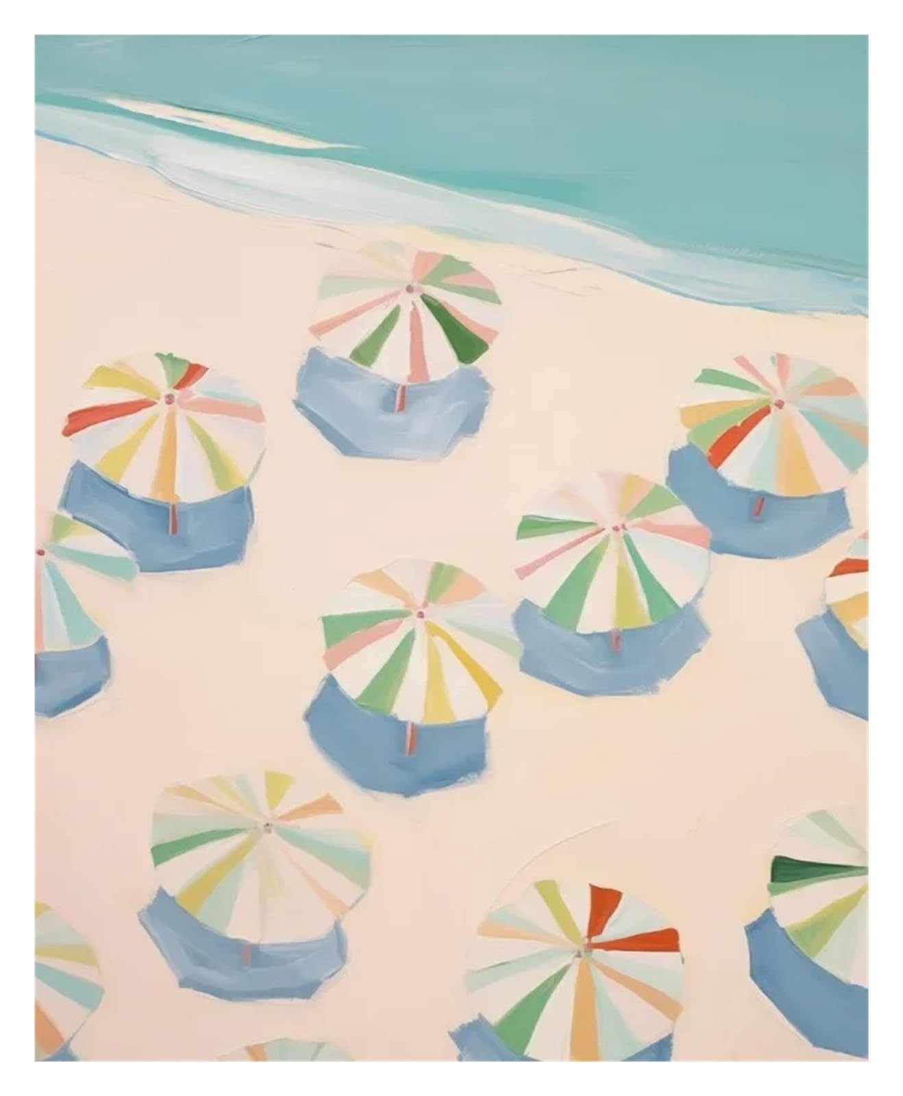 XENITE Wall Art Canvas Prints Colorful Pool Float Lifebuoy Palm Tree Painting Posters Canvas Printing Modern Wall Art Picture For Beach House Home Decor(Q,50x70cm)