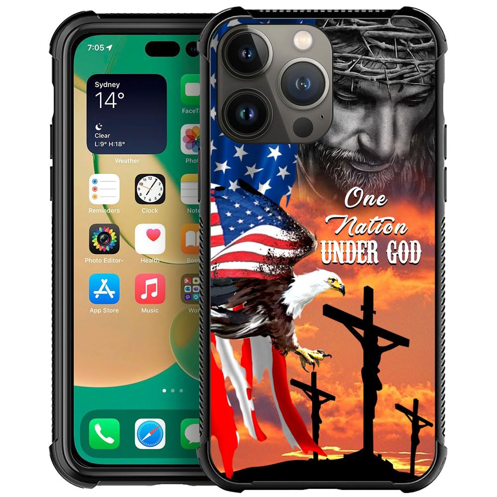 DAIZAG Case Compatible with iPhone 13，H0S Cross American Flag Jesus Eagle Street Fashion Design for Boys Girl Graphic Shockproof Soft Silicone TPU
