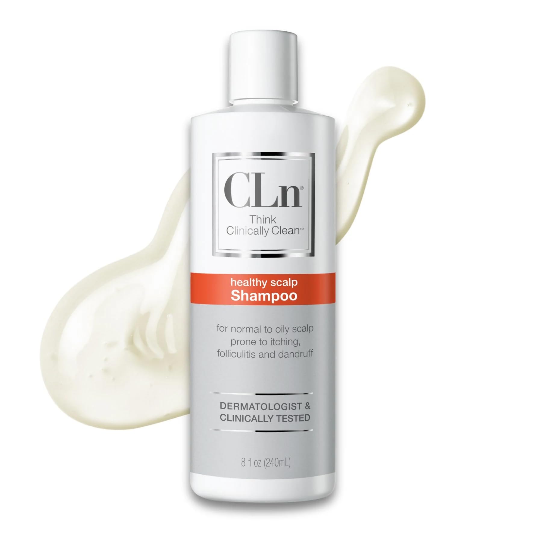 CLn Champú - Fórmula aclaradora con ácido salicílico, para cuero cabelludo normal a graso, propenso a foliculitis y caspa, cuero cabelludo picazón y escamoso, sin fragancia y parabenos, 8 onzas