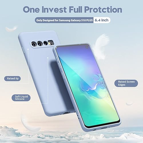 Miniatura 3 de oakxco Funda diseñada para Samsung Galaxy S10 Plus con agarre de silicona, funda de gel de goma suave para mujeres y niñas, delgada, flexible,