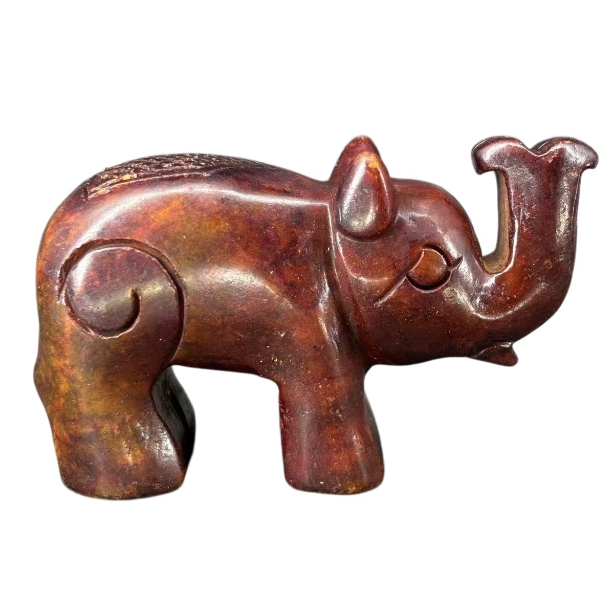 Huolimxun Antique Style Xiu Jade Elephant Figurine, Feng Shui Peace & Good Fortune Ornament, Vintage Jade Collectible