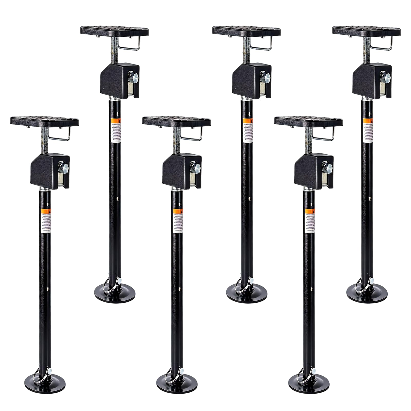 Garvee 6 Pack RV Slide Out Supports Jack with a Flat Top Support Block, RV Stabilizer Jacks Supports Up to 30,000lbs, 21"-49" Quick-Lift Adjustable - Drill &amp; Hand Crank Compatible for Campers &amp; RVs