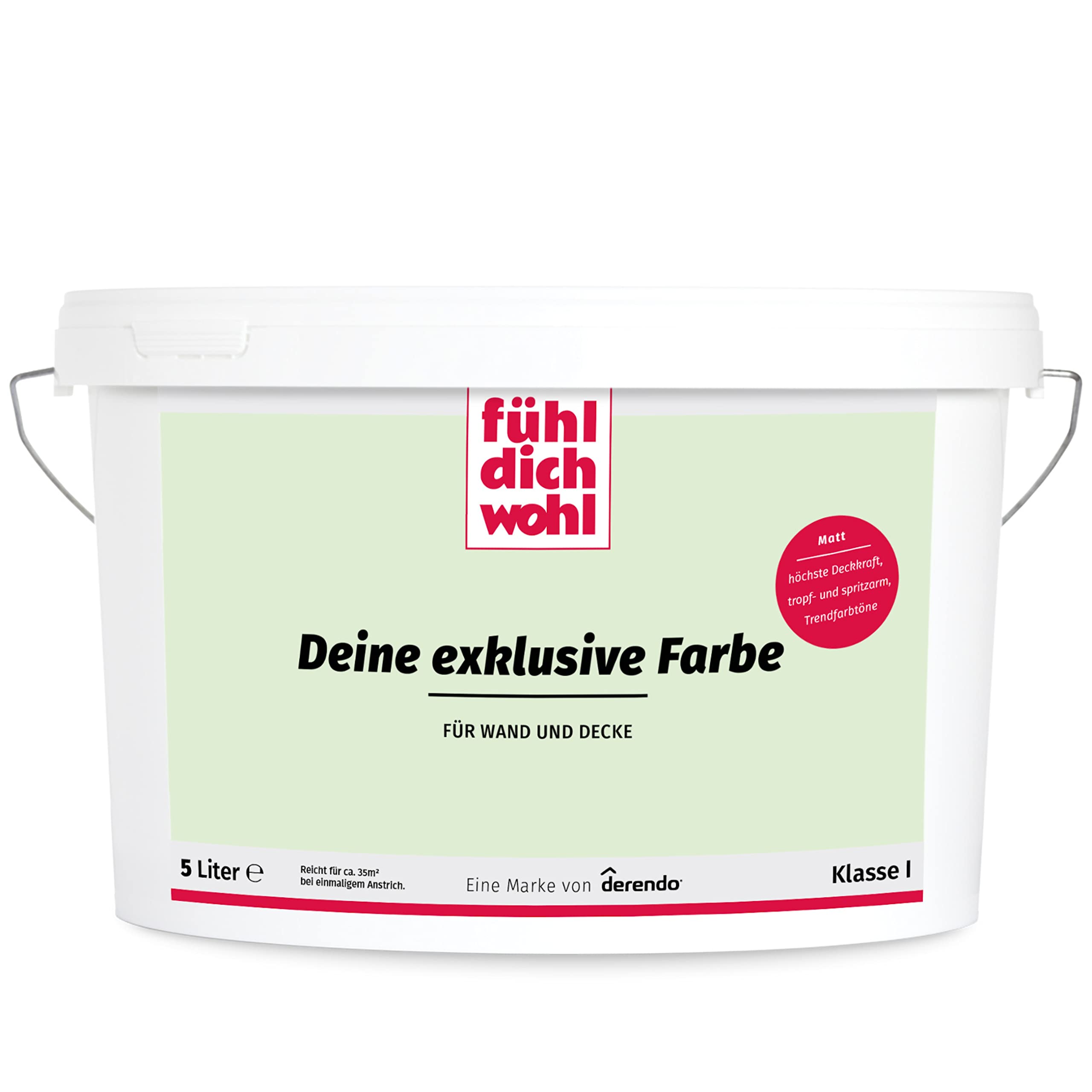 Fühl Dich Wohl Wandfarbe Grün Eisgrün hohe Deckkraft matt hochdeckend 5l