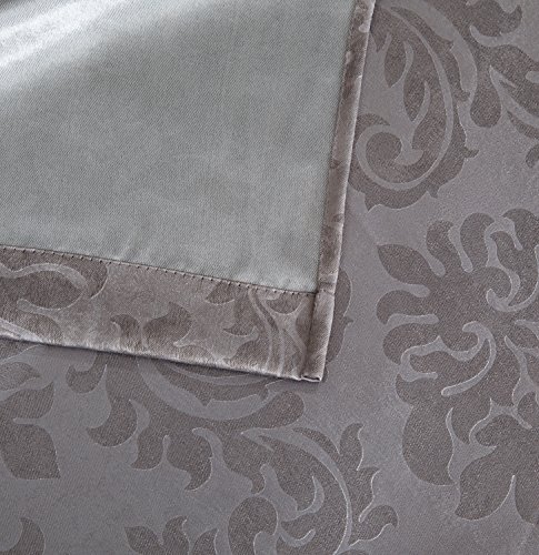 Linenzone Single Panel Grey Silver Curtains. Our Damask Inspired 84 Inch Curtains Are Great As Bedroom Window Curtains, Kids Room Curtains, Nursery Blackout Curtains. (Evelyn 54 X 84 Grey) #TOP3
