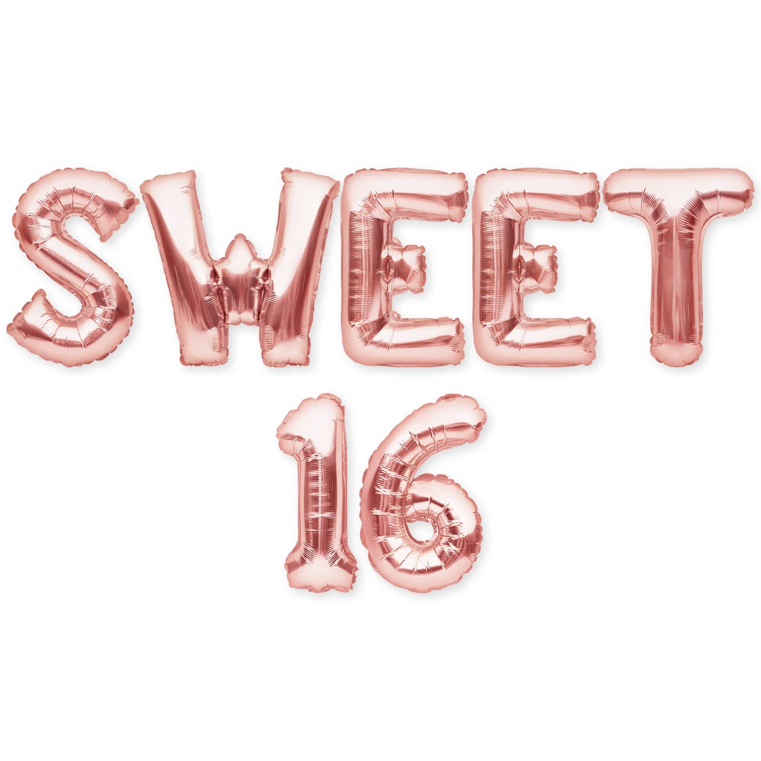 PartyForeverSWEET 16 Balloons Banner Rose Gold 16th Birthday Party Decorations Sign