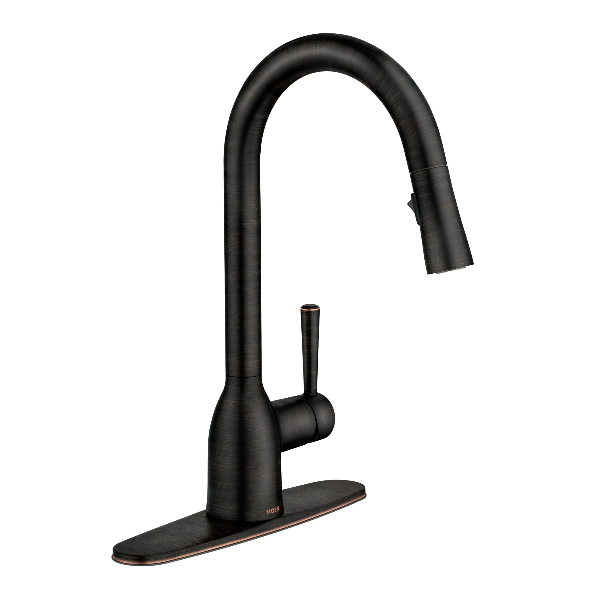 Moen 87233BRB Adler One-Handle High Arc Pulldown Kitchen Faucet with Power Clean, Mediterranean Bronze
