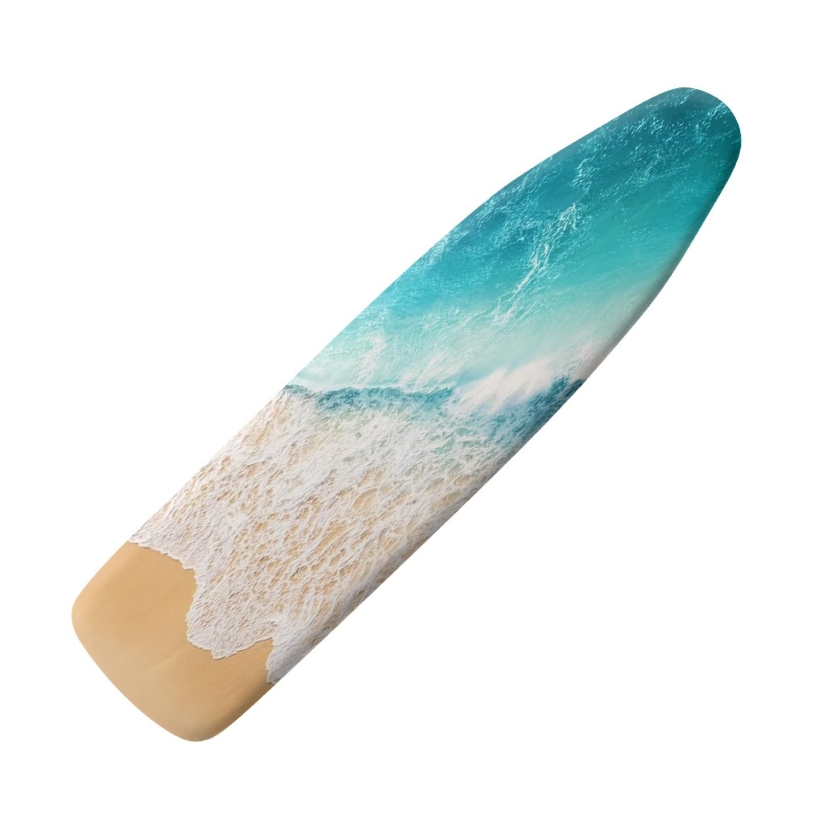 Ironing Board Covers 125 x 45 Elasticated White Waves with Padding, Easy Fit and Resists Scorching,Bungee Elasticated Ironing Board Covers Large, Easy Placement