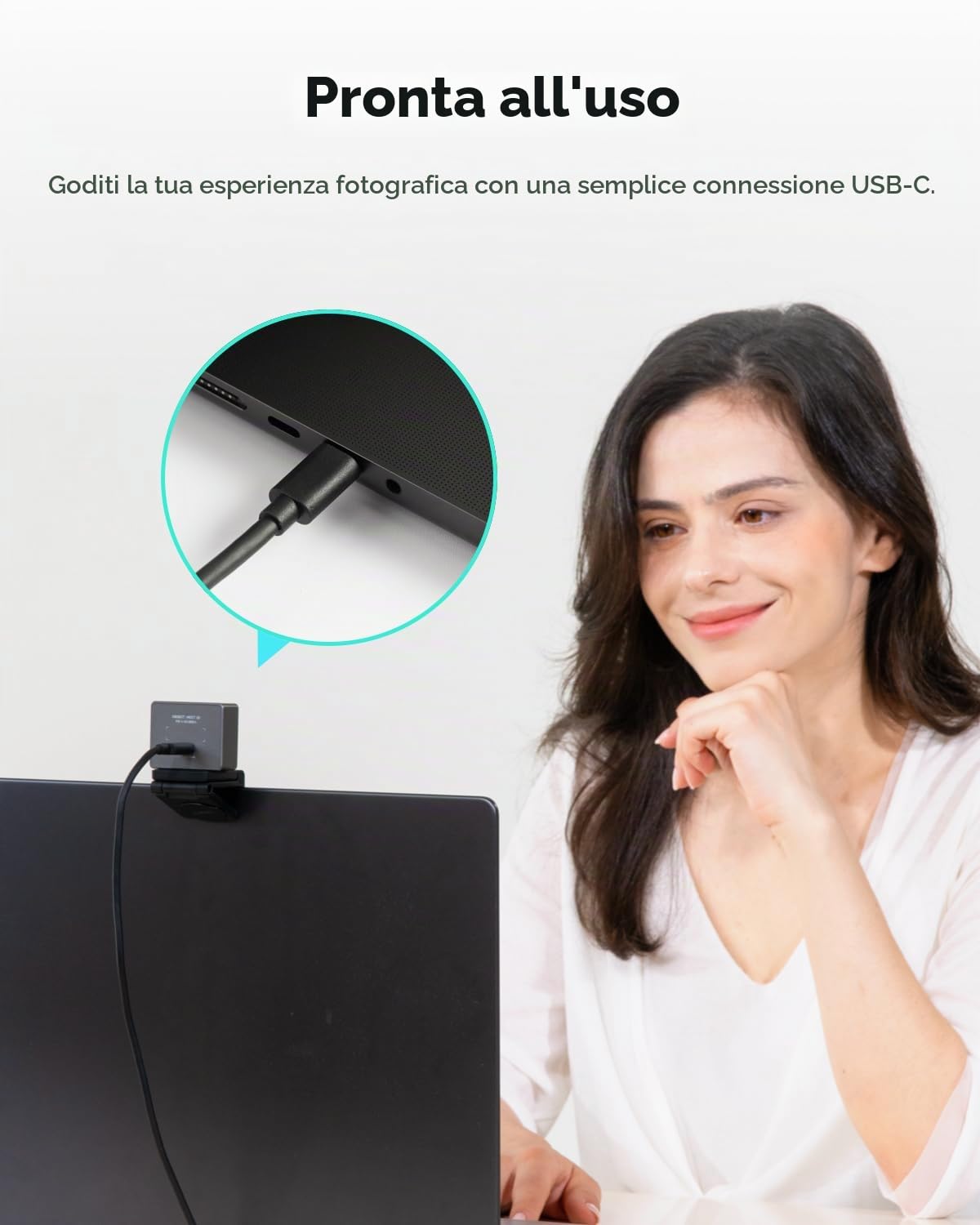 OBSBOT Meet SE 1080P 100FPS Webcam per PC, Web Cam USB con tracciamento AI, Microfono, Treppiede, HDR sfalsato, Modalità Bellezza, Telecamera streaming Plug&Play per laptop/desktop, Conferenza Grigio