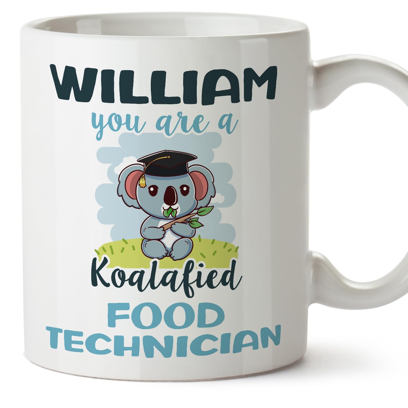MUGFFINS Personalised Mug for Food Technician man - in English - Custom Koalafied - Funny Custom Gift for Colleagues - Ceramic 11oz Mug — image 1