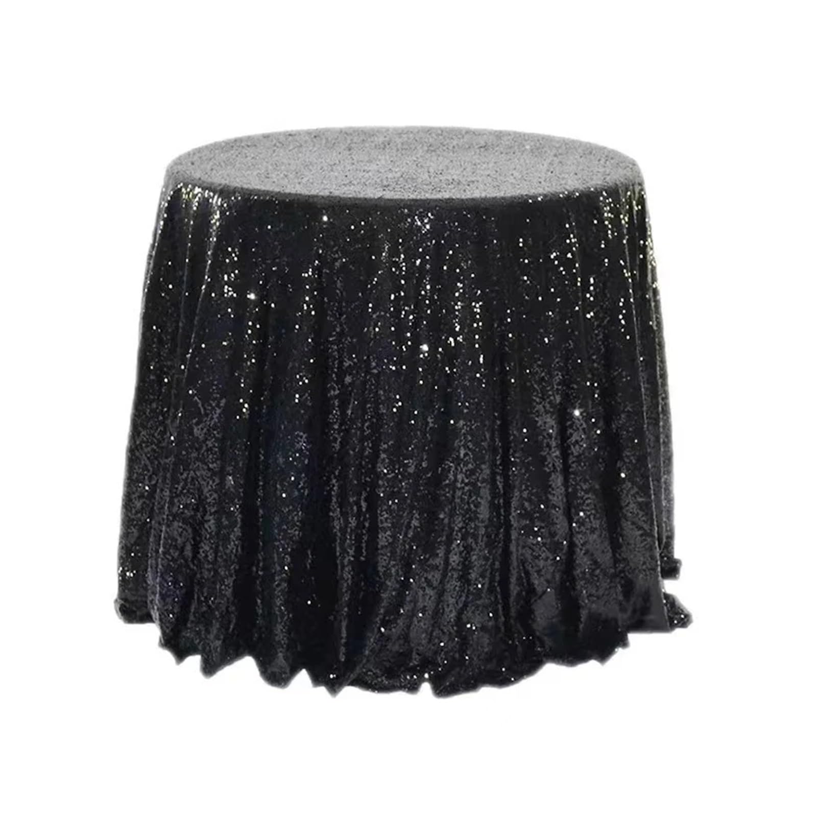 L6NqIAG Sequin Tablecloth 60-120cm Round Sequin TableCloth Shiny Tablecloth Events Wedding Party Home Sparkling Table Decoration(Black,Diameter -120cm)