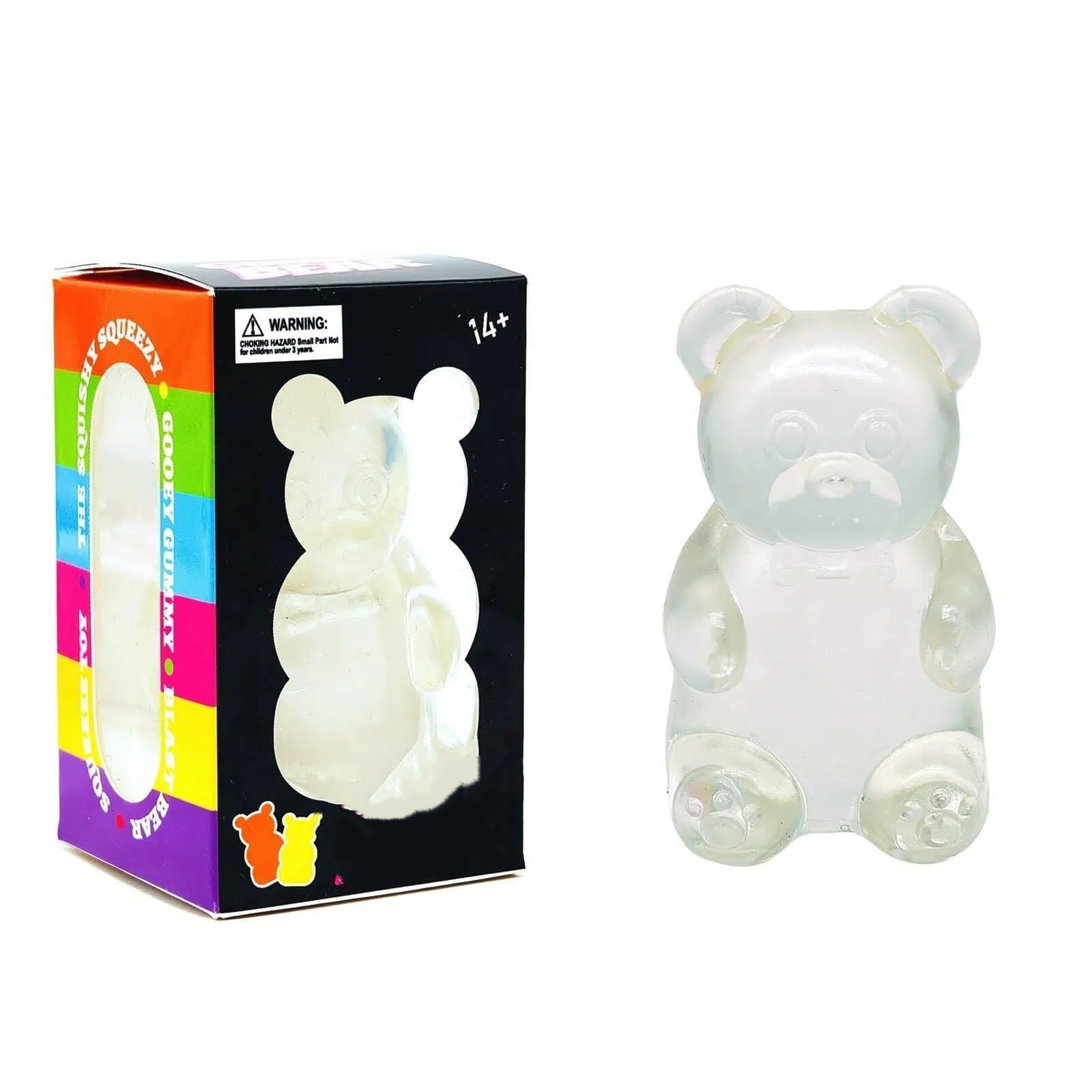Bear Toy,Stress Bear Squishy Ball,Malt Sugar Textured Bear Squeeze Toy Fidget Squishy Toys for Anxiety Relief for Students and Adults Creative Party Filler Gift (White) — image 1