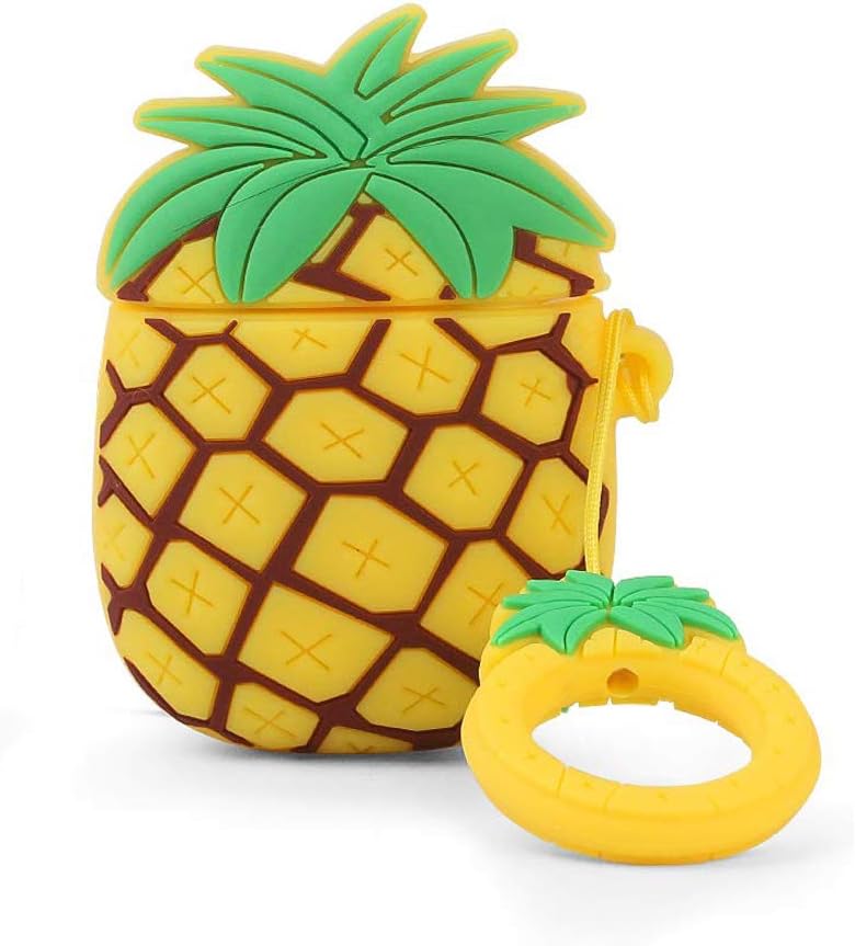 AirPods Case Cute Fruit Shape,AirPods Accessories Kits Funny 3D Cute Cartoon Silicone AirPods Cover Case for Apple Airpods 2 & 1 Cool Fun Girls Teens Boys Men Pineapple