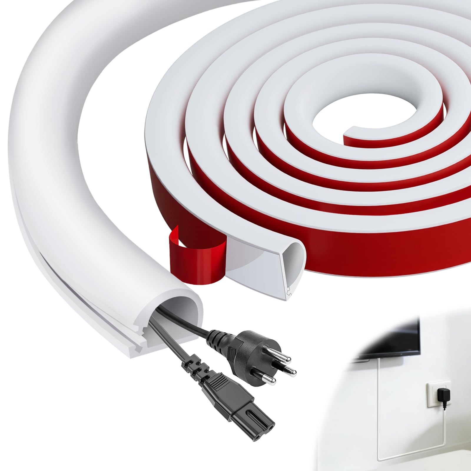 mini goulotte adhésive 3,5 m blanche
