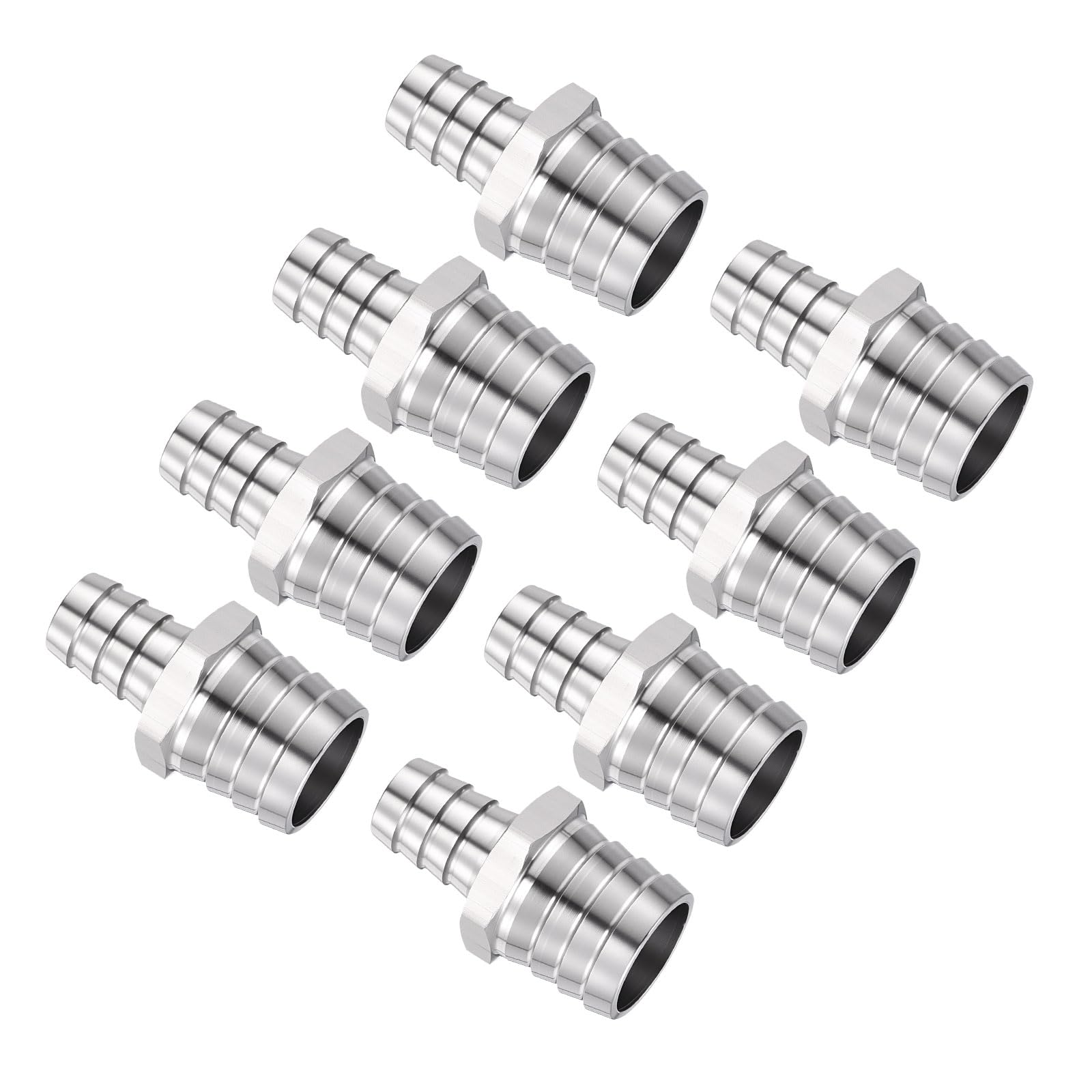 Lot de 8 raccords cannelés en acier inoxydable 304 de 2,5 cm à 1,6