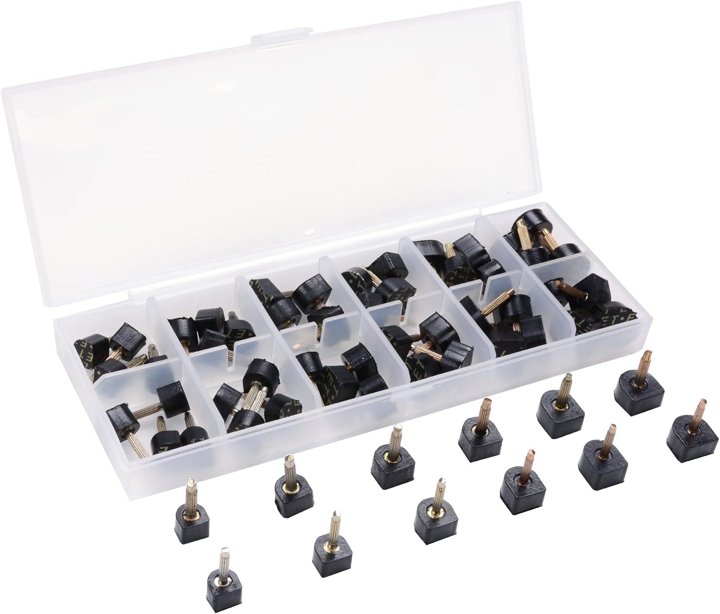 luakesa 24 Pairs High Heel Replacement Tips Womens Shoes Tips Repair Kit,6 Size,8,/9/10/11/12/12.5mm,U-Shape