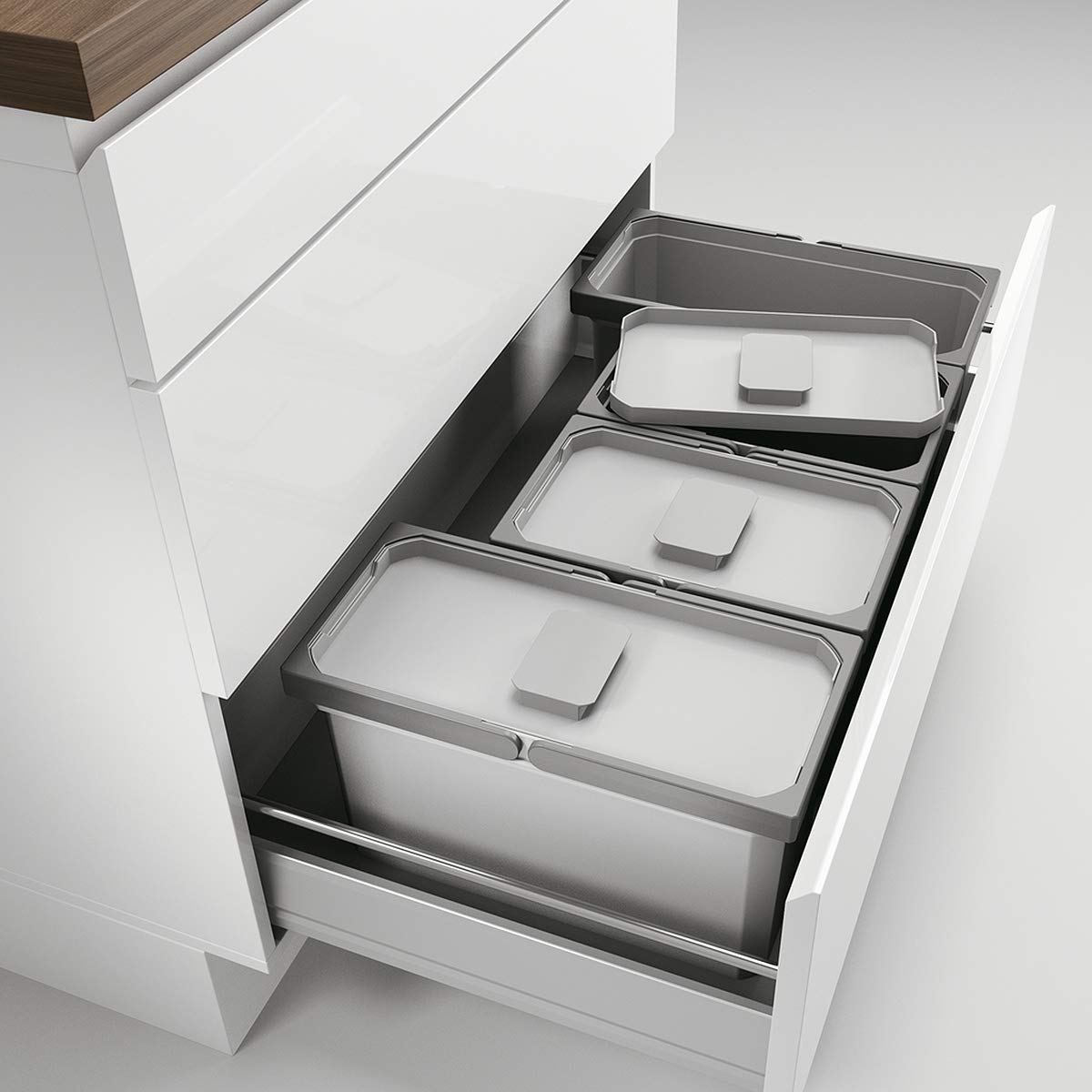 Naber Cox Box E 900-4 Gris Clair avec 4 bacs de tri sélectif optimisé
