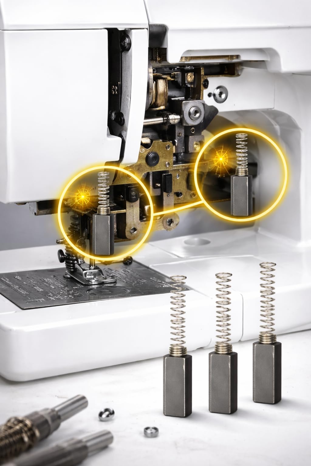 SSKR Sewing Machine Motor Carbon Brush | Motor Carbon Brush with Spring | Compatible with Most Domestic Sewing Machines | Pack of 4 Pcs — Amazon image 3