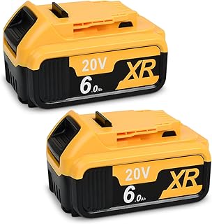 6.0Ah 2Pack Battery Replacement for Dewalt 20V Max Battery Compatible with Dewalt 20V Battery DCB201 DCB203 DCB207 DCB205 DCB204 DCB206 for 20Volt Dewalt Cordless Tools Lithium-ion Battery